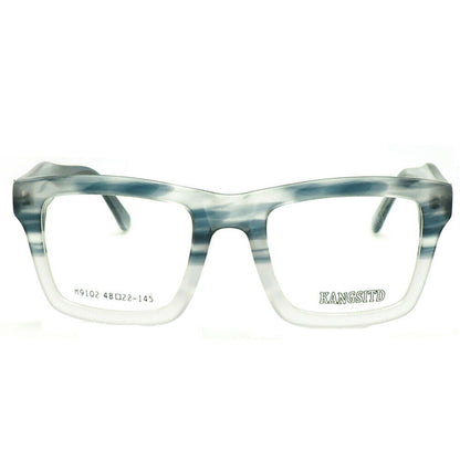 Oversized blue eyeglass frames