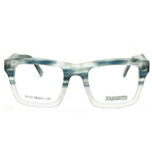 Oversized blue eyeglass frames