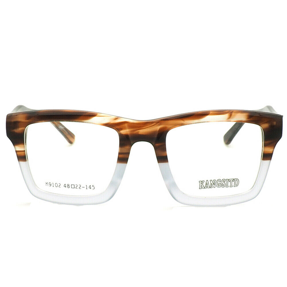 Brown oversized square eyeglass frames
