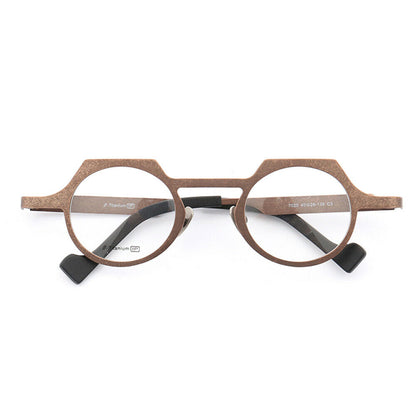 Copper colored titanium eyeglasses