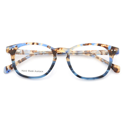 Blue tortoise shell full rim eyeglasses