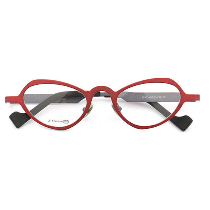 Red butterfly shaped titanium eyeglasses